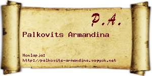 Palkovits Armandina névjegykártya